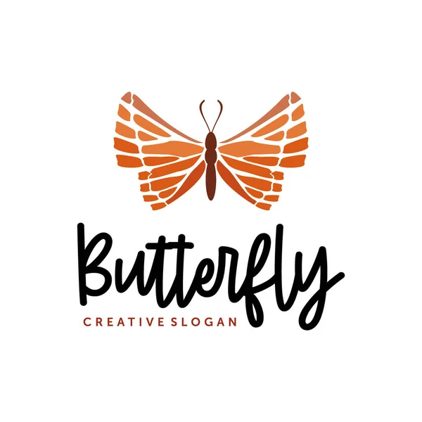 Motýlí Logo Design Logo Módy Krásy Symbolem Motýla Vektorová Inspirace — Stockový vektor