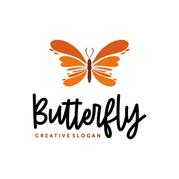 Kelebek Logosu Tasarımı Kelebek Sembol Vektör Lham Şablonlu Moda Güzellik — Stok Vektör