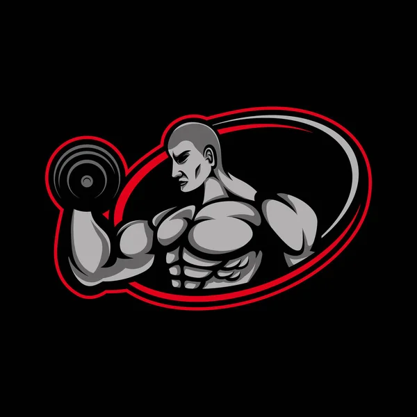 Fitness Bodybuilding Logo Ontwerp Inspiratie Vector Template — Stockvector