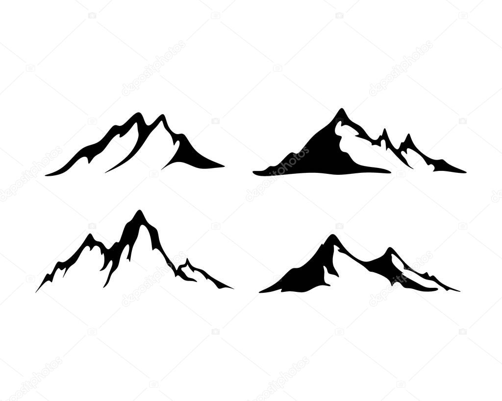 Mountain Logo design vector silhouette illustration