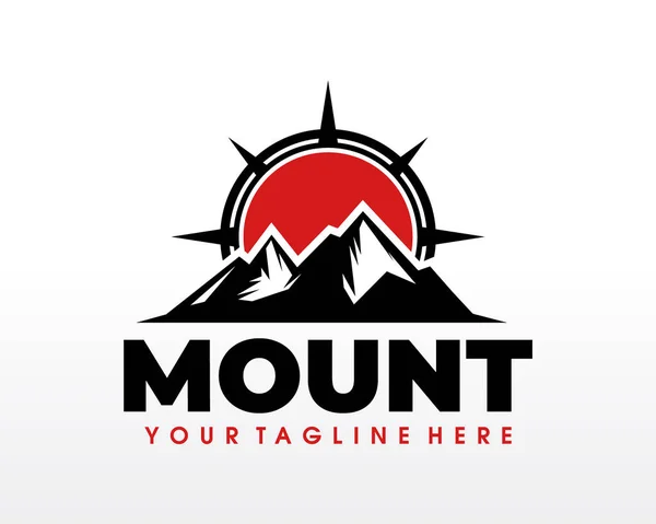 Mountain Logo Design Vektor Sziluett Illusztráció — Stock Vector