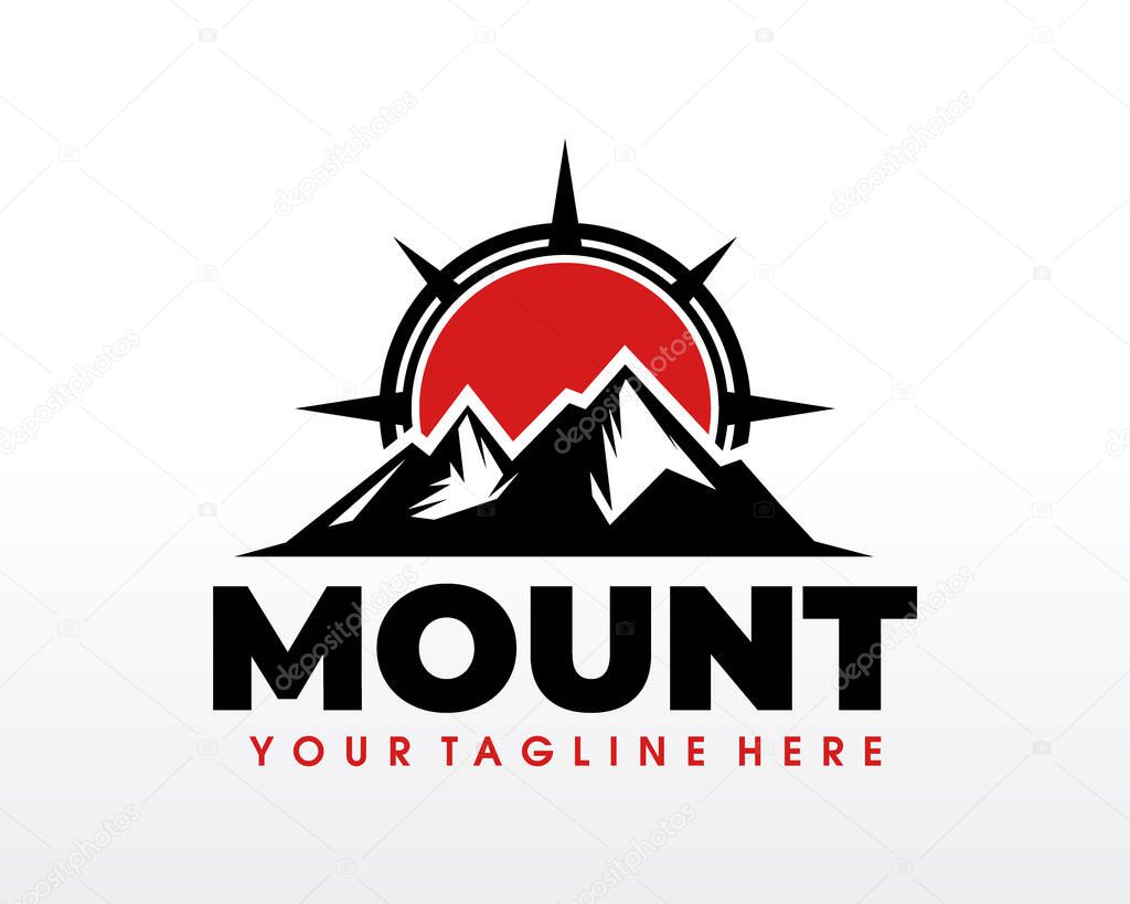 Mountain Logo design vector silhouette Illustration