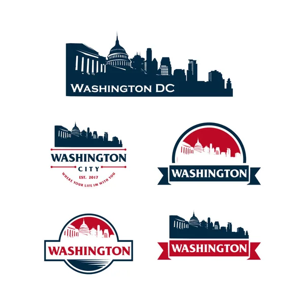 Логотип Вашингтона Горизонте Вектор Силуэта — стоковый вектор