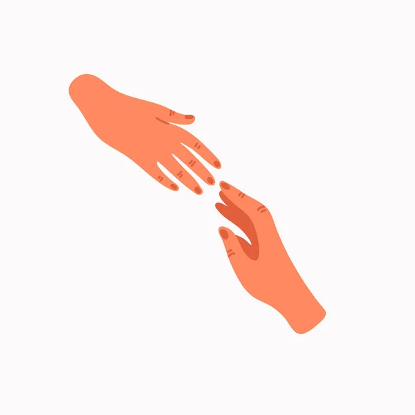 Helping hand. Empathy, help and support - reaching out helping hand — Stock Vector