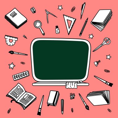 Okul vektör geçmişine dönelim. Çizgi vektör çizimi