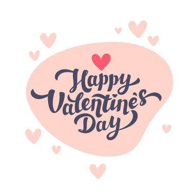 Sevgililer günün kutlu olsun. Beyaz arka planda kalpler var. Aşk günü tebrik kartı. Vektör illüstrasyonu.