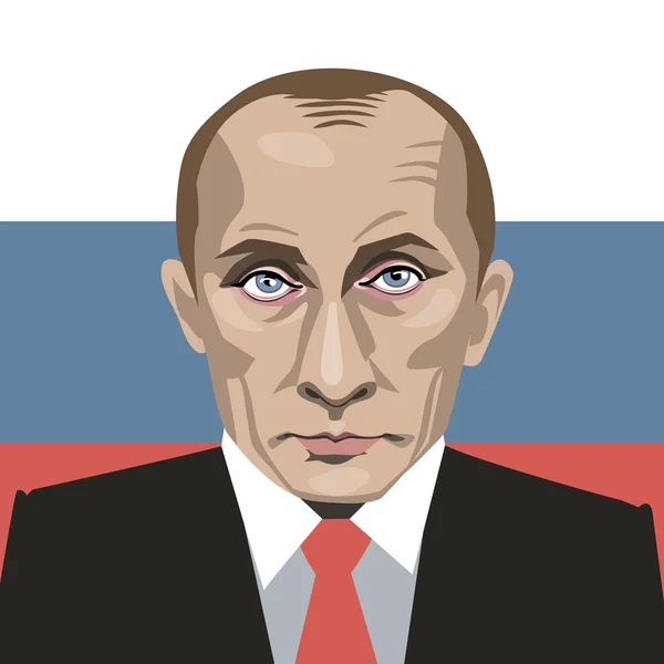 Vector portrait of President Vladimir Putin — Stock Vector