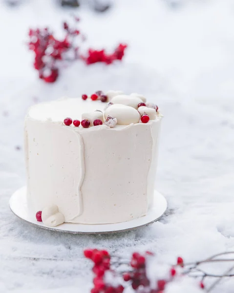 Geschnittene Torte Seitenansicht Ganze Torte — Stockfoto