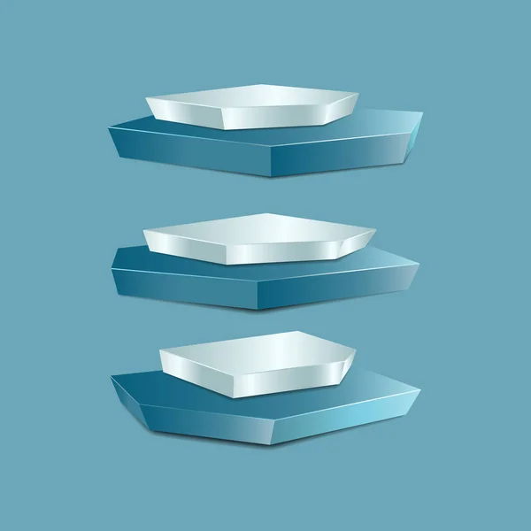 Yeşil ve gümüş kaidesi boş, yeşil arka planda izole edilmiş. Ve