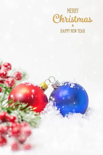 Merry Christmas Happy New Year Holidays Greeting Card Background Selective — Stock Photo, Image