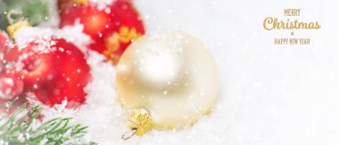 Mutlu Noeller ve mutlu yıllar, tebrik kartı geçmişi. Seçici odak.