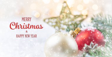 Mutlu Noeller ve mutlu yıllar, tebrik kartı geçmişi. Seçici odaklanma. Tatiller