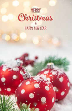 Mutlu Noeller ve mutlu yıllar, tebrik kartı geçmişi. Seçici odaklanma. Tatiller