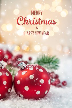 Mutlu Noeller ve mutlu yıllar, tebrik kartı geçmişi. Seçici odaklanma. Tatiller