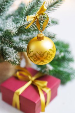 Noel arkaplanı. Mutlu yıllar. Seçici Odaklanma Tatili