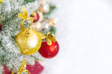 Noel arkaplanı. Mutlu yıllar. Seçici Odaklanma Tatili
