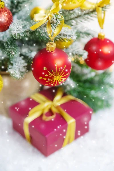Fondo Navidad Feliz Año Nuevo Enfoque Selectivo Vacaciones —  Fotos de Stock