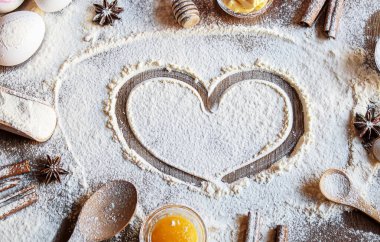 Pişirme hazırlığı. Mutfak konsepti. Üst Manzara. seçici odaklanma. Yemek