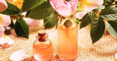 Gül esaslı yağ gül gemisi Seçici odak.