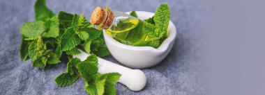 Şifalı bitkiler. nane Seçici odak