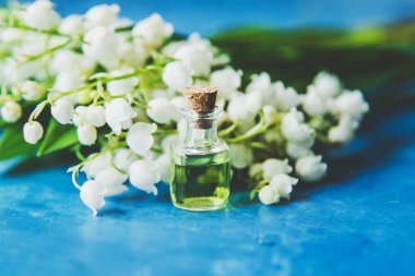 Nilüfer çiçekleri küçük kavanozlarda toplanır. Seçici odaklanma. Doğa.