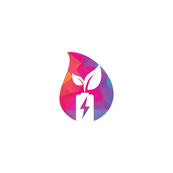 Batterie Laisse Conception Logo Vectoriel Forme Maison Modèle Logo Élément — Image vectorielle