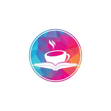 Kahve kitabı vektör logosu tasarımı. Çay Kitabı Deposu Simgesi Logosu.