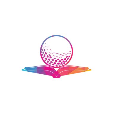 Kitap golf logosu tasarım vektörü. Golf Kitabı Simgesi Logo Tasarım Elemanı