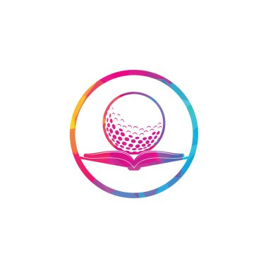Kitap golf logosu tasarım vektörü. Golf Kitabı Simgesi Logo Tasarım Elemanı