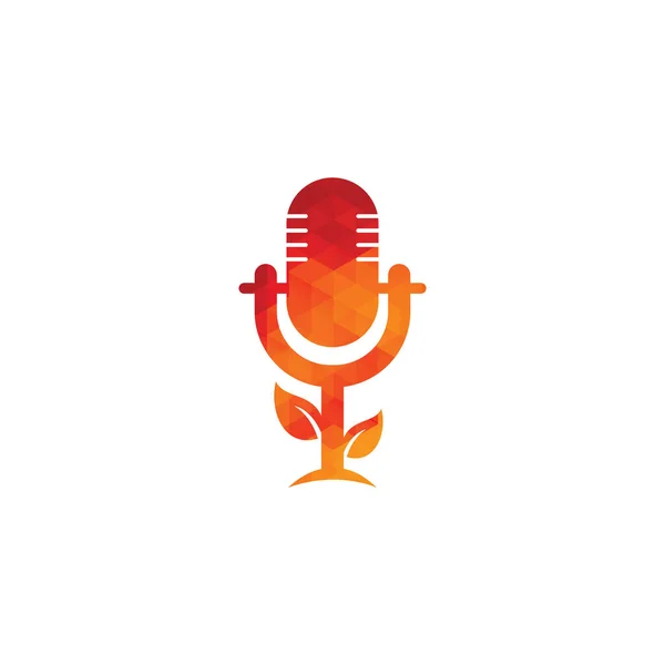 Πρότυπο Σχεδιασμού Λογότυπου Podcast Φύλλων Nature Podcast Logo Πρότυπο Διάνυσμα — Διανυσματικό Αρχείο