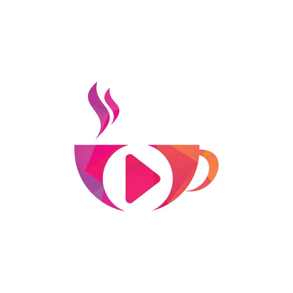 Modelo Design Logotipo Mídia Café Design Logotipo Café Jogo — Vetor de Stock