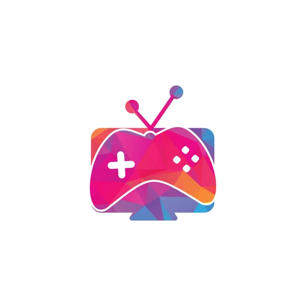 Gamepad Grać Ikonę Gry Projektowanie Logo Gry Telewizji — Wektor stockowy
