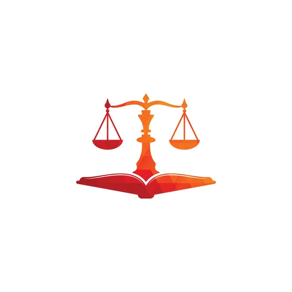 Hukuk Eğitimi Logosu Tasarımı Vektör Terazi Açık Kitap Logo Kombinasyonu — Stok Vektör