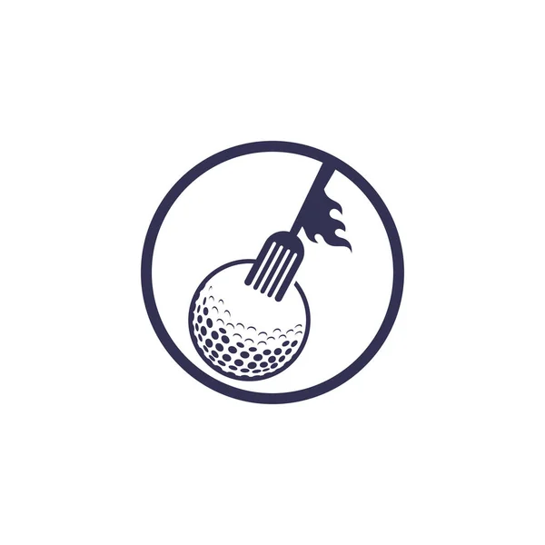 Golf Vork Logo Ontwerp Template Golf Restaurant Logo Ontwerp Vector — Stockvector