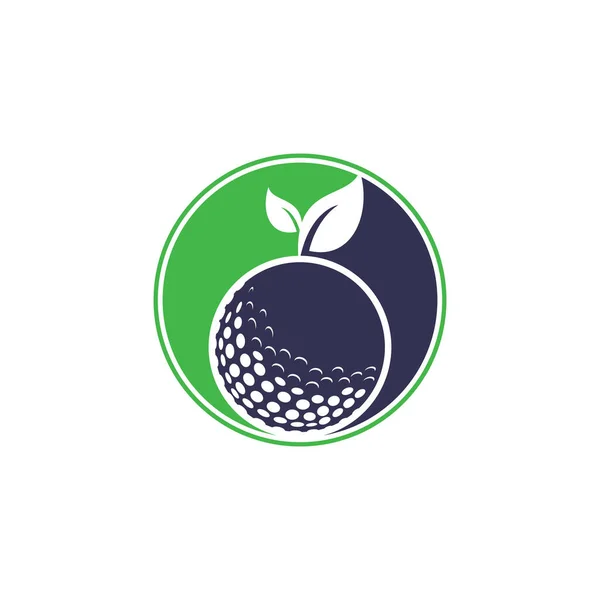 Golf Deja Plantilla Logotipo Pelota Golf Hojas Pelota Golf Logo — Vector de stock