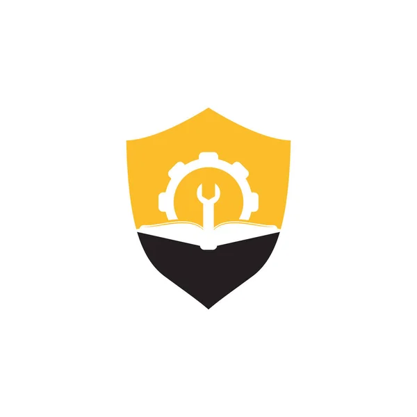 Logo Şablonu Tasarım Vektörünü Onar Kitap Anahtar Logosu Tasarımı — Stok Vektör