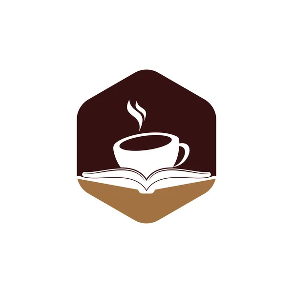 Projekt Logo Wektora Kawy Księgarnia Herbaty Kultowe Logo — Wektor stockowy