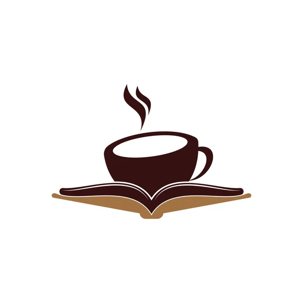 Projekt Logo Wektora Kawy Księgarnia Herbaty Kultowe Logo — Wektor stockowy