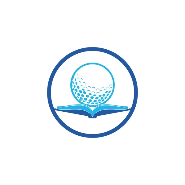 Boek Golf Logo Design Vector Golf Boek Pictogram Logo Design — Stockvector