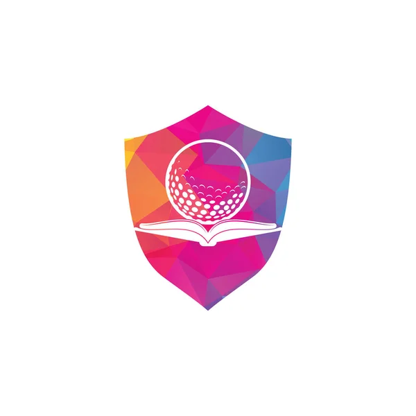 Libro Golf Logo Design Vector Golf Book Icono Diseño Logo — Archivo Imágenes Vectoriales