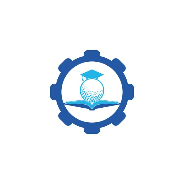 Book Golf Gear Shape Concept Logo Design Vector Prvek Návrhu — Stockový vektor