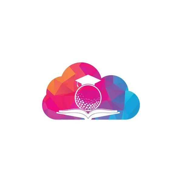 Graduation Book Golf Cloud Shape Logo Design Vector Prvek Návrhu — Stockový vektor