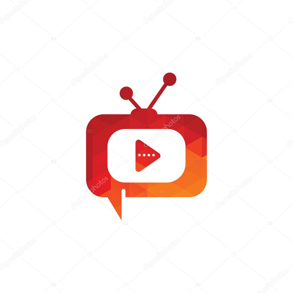 Creative chat TV logo design. Talk Show Logo Design.