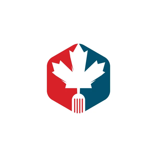 Kanadyjski Projekt Logo Żywności Kanadyjska Koncepcja Logo Restauracji Żywności Ikona — Wektor stockowy