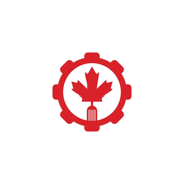 Концепция Логотипа Канадской Пищевой Экипировки Концепция Логотипа Канадского Ресторана Значок — стоковый вектор