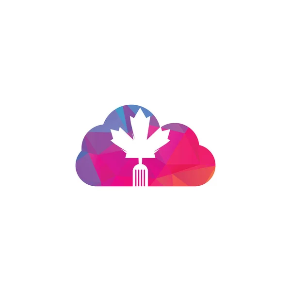 Canadese Food Cloud Vorm Concept Logo Concept Ontwerp Canadees Restaurant — Stockvector