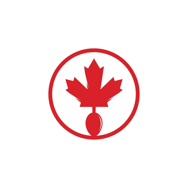 Projeto Conceito Logotipo Comida Canadense Canadian Food Restaurant Logo Concept — Vetor de Stock