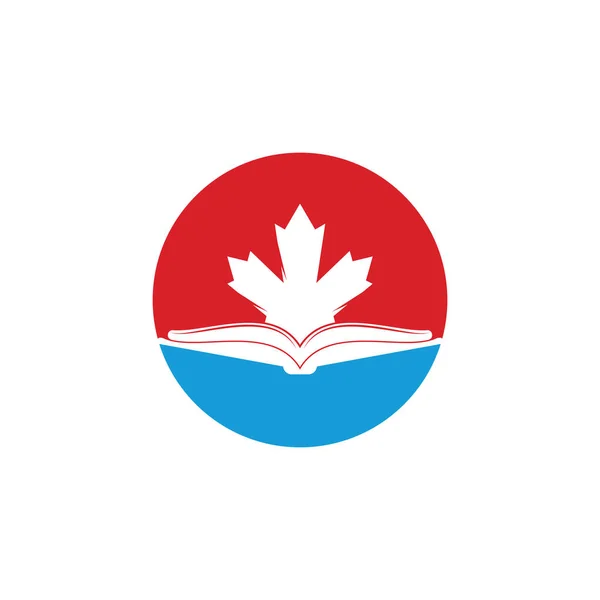 Kanadyjskie Logo Edukacji Studiuj Projekt Logo Kanady Książka Logo Design — Wektor stockowy