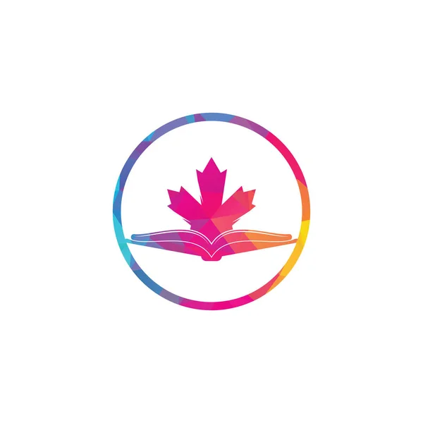 Канадська Освіта Logo Вивчайте Канадський Дизайн Logo Book Logo Design — стоковий вектор