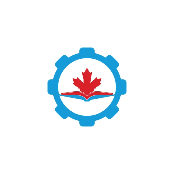 Canadian Educação Artes Forma Conceito Logo Design Estudo Canadá Logo — Vetor de Stock